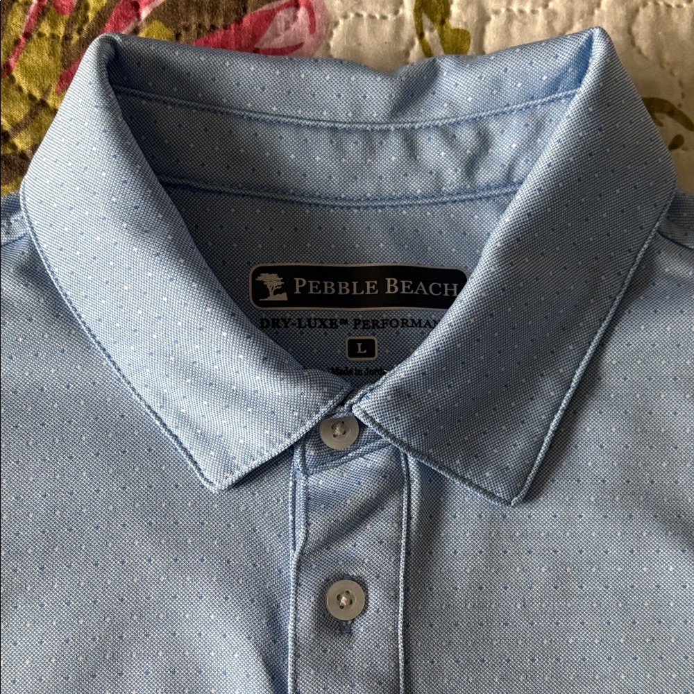 Pebble Beach Light Blue Performance Polo